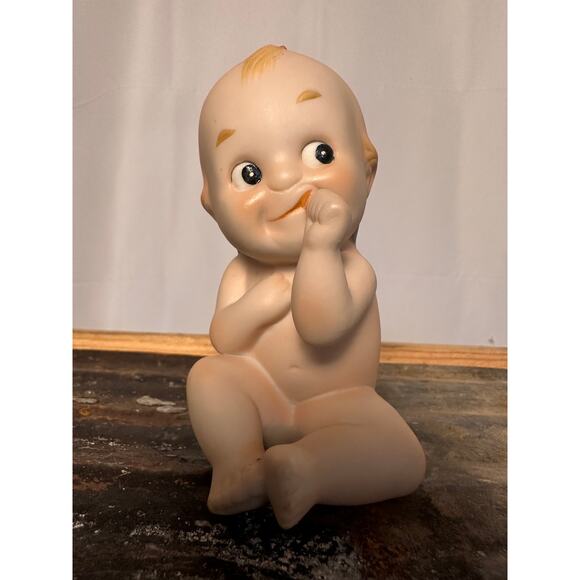 Vintage Kewpie Doll Sucking Thumb, Lefton Bisque Figurine - Picture 1 of 7
